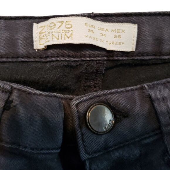 Zara Jeans Size 4 Z1975 Zara Basic Dept Denim Skinny Jeans Low Rise Ankle Zip - Picture 6 of 7